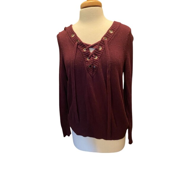 knit sweater Soho New York and company womens M burgundy - Picture 1 of 9